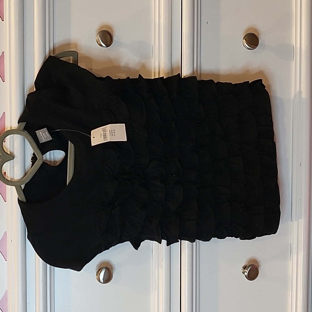 Girls gap black ruffle top